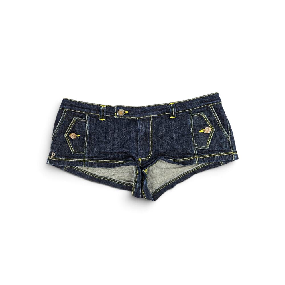 Y2k Euro Micro Mini Shorts Denim Subversive - Size Large